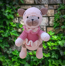 Crochet Funny Bear Plushie Toy, Hand Knitted Funny Bear Plush with moving arms - £32.05 GBP