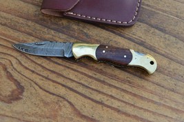 damascus custom made folding pocket knife From The Eagle Collection m5994 - £23.35 GBP
