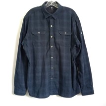 KUHL Blue Plaid Shirt Button Front 7204 Shattered Cotton Poly Long Sleev... - $61.75