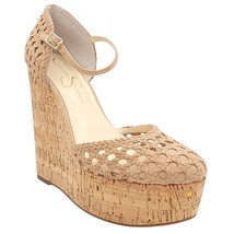 Jessica Simpson Women Marshela Cork Wedge Ankle Strap Sandals Sz US 10M Natural - £42.00 GBP