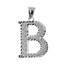 925 Sterling Silver Initial Letter B Pendant Necklace - Large, Medium, Small DC - £26.25 GBP+