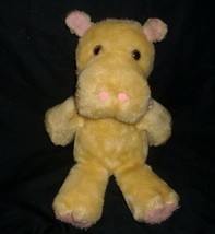 Vintage Yellow Pink Hearts Baby Hippo Chime Rattle Stuffed Animal Plush Toy Old - £33.75 GBP