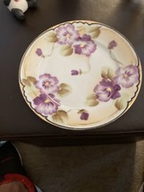 NIPPON Violets Decorator Plate Gold Trim Porcelain 7” Japan   Hand Painted - £11.08 GBP