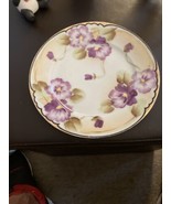 NIPPON Violets Decorator Plate Gold Trim Porcelain 7” Japan   Hand Painted - £11.03 GBP