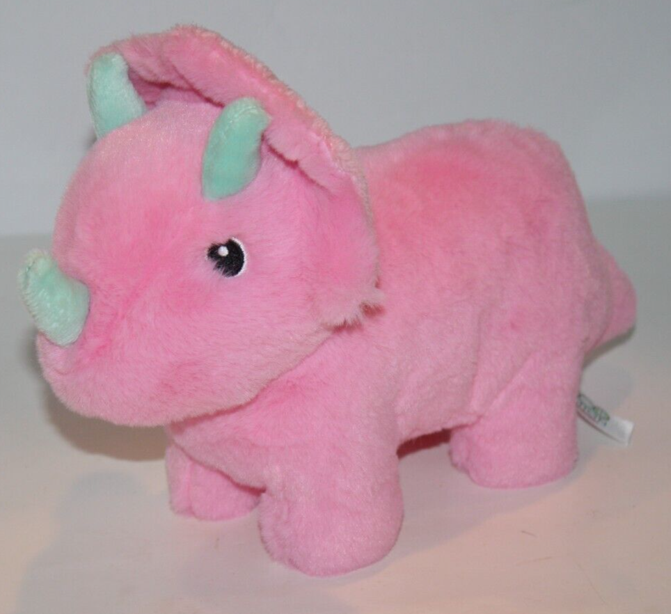 Aurora World ECO Nation Stuffed 12&quot; Plush Soft Toy Pink Triceratops Dino... - $14.77