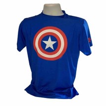 Under Armour Marvel Captain America - Heat Gear Fitted Shirt Size Youth XL - £13.83 GBP