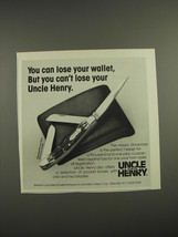 1983 Schrade Uncle Henry Stockman B97UH Knife Ad - You can lose your wallet - £14.87 GBP
