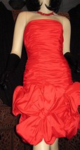 1980’s Vintage Couture Eugene Alexander Red Bow Valentine’s Day Party Dress  - £168.16 GBP