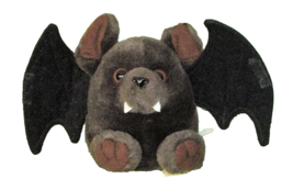 Vintage Puffkins Swibco Bat Brown &amp; Black Stuffed Animal Plush 1988 Lovey Toy - £8.55 GBP