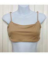 PacSun LA Hearts Cami Halter Tan Crop Top Size M Spaghetti Straps Textured - $14.92 CAD