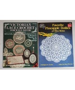 Lot Of 2 Lace Crochet Doilies Vintage Pattern Books Rita Weiss Pinapple ... - $276.52 MXN