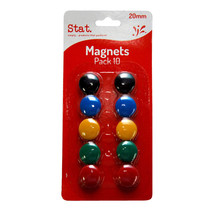 Stat Button Magnets 10pk 20mm (Assorted Colours) - £23.66 GBP