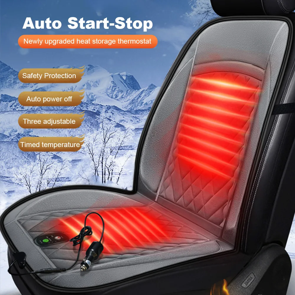 12V-24V Universal Heating Seat Cushion Keep Warm Car Heating Pad Cloth/Flannel - £74.51 GBP+