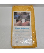 Vintage Encee Twin Size Woven Bedspread Yellow 76&quot; x 108&quot; NOS - $69.29 CAD