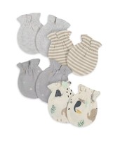 Gerber Baby Boy Mittens, Size 0-3M, Qty 4, Wildlife, Solid, Stripes, Dia... - $8.95