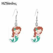 New Arrival Acrylic Hook Earrings The Little Mermaid Princess Cute Hook Earrings - £6.84 GBP