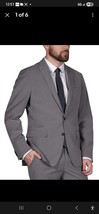 Perry Ellis Portfolio Mens Slim-Fit Micro-Grid Suit Jacket 42 Long Grey ... - $49.01