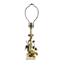Vintage Tole Roses Table Lamp, 1950s Italy - $168.75
