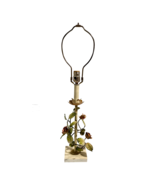 Vintage Tole Roses Table Lamp, 1950s Italy - $168.75