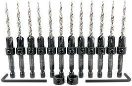 Countersink Drill Bit Set for Wood with Tapered Drill Bit 12 Pc #8 (11/64&quot;) - $43.99