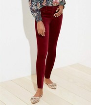 Loft Ruby Red Velvet Skinny Pants NEW Stretch NWT- 29 inseam SZ 00 - £46.13 GBP