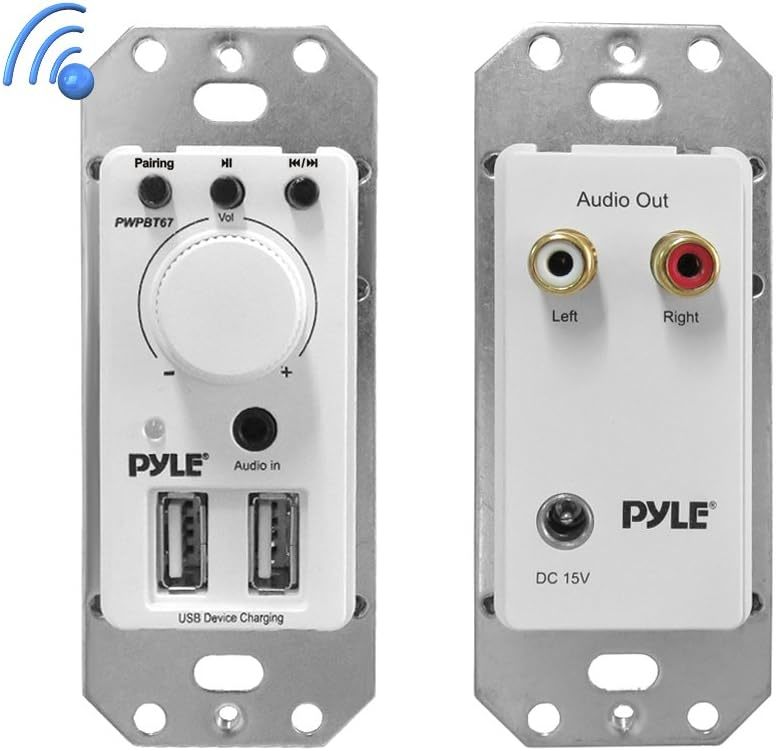 Pyle Bluetooth Receiver Wall Mount - In-Wall Audio Control Receiver, Pwpbt67.  			