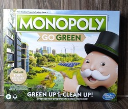 MONOPOLY Board Game GO GREEN Edition Family Game Night Ages 8+ HASBRO NEW - $20.34