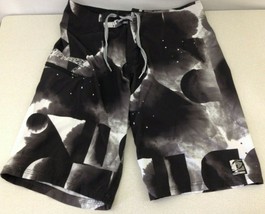 Island Haze Men&#39;s Black  Polyester Front Tie Zipper Pocket Board Shorts ... - $7.92
