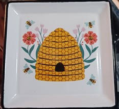 Honey Bee Themed Metal Trinket Dish 5 X 5 CBK Inspired Home by NEW With Tags - £11.87 GBP