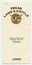 Texas Land &amp; Cattle Steak House Menu &amp; Wine List Dallas Austin San Antonio  - £21.70 GBP