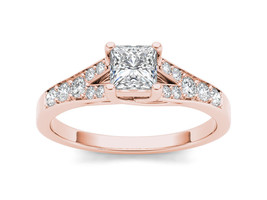Authenticity Guarantee 
14K Rose Gold 3/4ct TDW Princess Diamond Classic Enga... - £1,382.65 GBP
