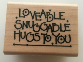 Annette Allen Watkins Loveable Snuggable Hugs Love Stamp Card Making Crafting - $11.25