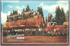 Woodsman Tavern Postcard Giant Fir Log Western Washington Unpsoted PC - £3.65 GBP
