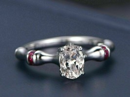 1.50 Ct Oval Cut Moissanite 925 Sterling Silver Engagement Ring Solitaire Ring - £76.76 GBP