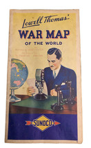LOWELL THOMAS&#39; WAR MAP OF THE WORLD BY SUNOCO, WWII Europe Africa Pacifi... - £10.80 GBP