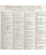 Principal Railroads Of The United States 1935 14 x 11&quot; Main Line Branche... - $39.99