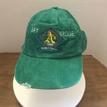 1989 A’s World Champion Hat Cap Green Corduroy Distressed - £6.95 GBP