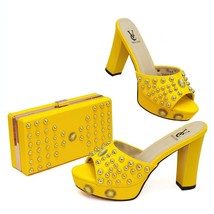 2020 Italian Design Appliques Style Shoes and Bags To Match Set Nigerian Women W - £100.25 GBP