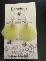 Cloudless Sulphur Butterfly Wing Earrings - £14.34 GBP