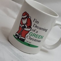 Vintage 90s I’m Dreaming of a GREEN Christmas Coffee Mug Santa Golfing Golf 1993 - £9.62 GBP