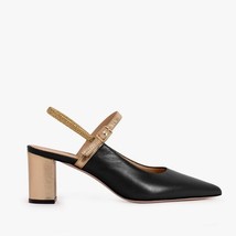 The Pompei Black Leather Slingback Women Sandal image 10