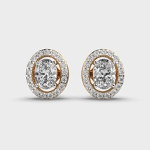 Moissanite Lab Diamond Classic Oval Diamond Studs - $650.00