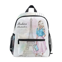 Fashion Backpack School Bags for teenager girls Eiffel tower Prints Backpack Stu - £40.24 GBP