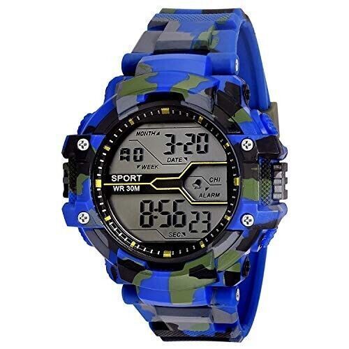 Reloj digital para niños con esfera negra verde militar para niños y niñas - $22.68