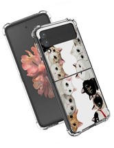 For Galaxy Z Flip 4 Case, White Black Cute Cats Drop Protection Shockpro... - $44.95