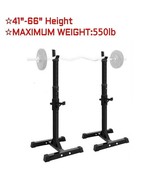 Pair Of Adjustable Standard Solid Squat Stands Barbell Free Bench Press ... - $126.99