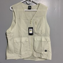 Under Armour Legacy Crinkle Vest Men M Taupe 1382877 Windbreaker Water R... - $39.44