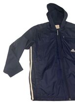 Adidas Men’s ClimaProof Wind GC Shell Jacket Navy White Size S Hooded NWT image 2