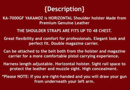 Fits CZ P-10 F 9mm Full Size 4.5”BBL Leather Shoulder Holster Double Mag #1493# image 9