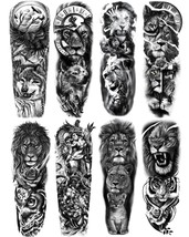 PADOUN Animal Temporary Tattoo Sleeve, 8-Sheet Large Temporary Tattoos W... - $23.75